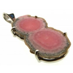 Rhodochrosite Gemstone Sterling Silver Pendant 13